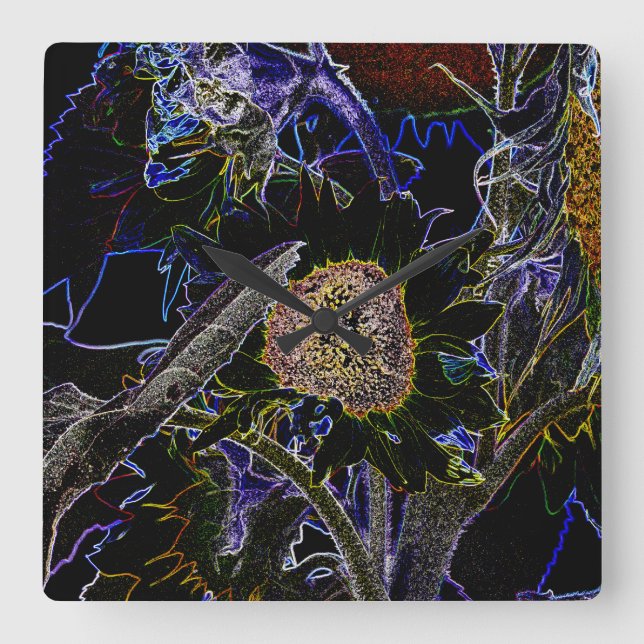 SOLROSOR FYRKANTIG KLOCKA (Framsida)