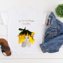 Solrosor Girls Personal Flowers T Shirt