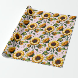 Solrosor Gula Blommor Elegant Akvarell  Presentpapper