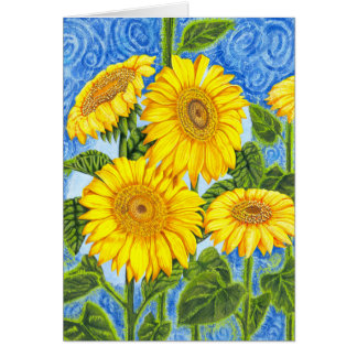 Solrosor Hälsningskort