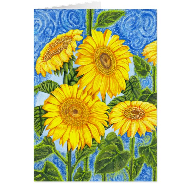 Solrosor Hälsningskort (Framsidan)