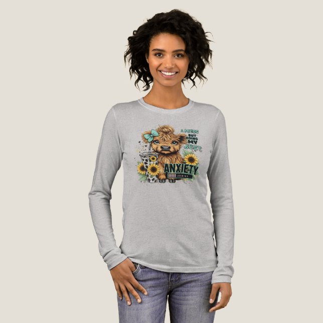 Solrosor höglandsbabyko kaffeförälskare t shirt (Hel framsida)