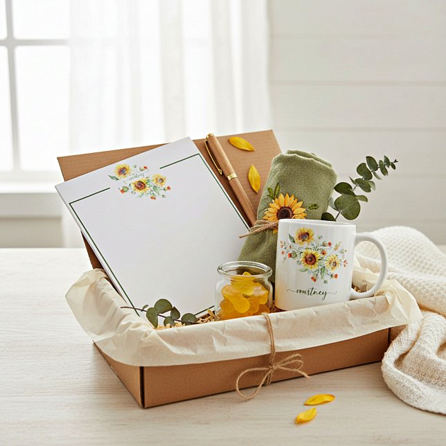 Solrosor i akvarell, personlig  anteckningsblock (Skapare uppladdad)