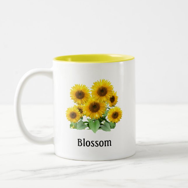 Solrosor i blomning Två-Tonad mugg (Vänster)
