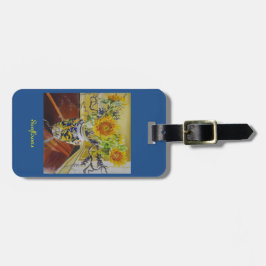 Solrosor i italienskt vasbagage eller bagagebricka