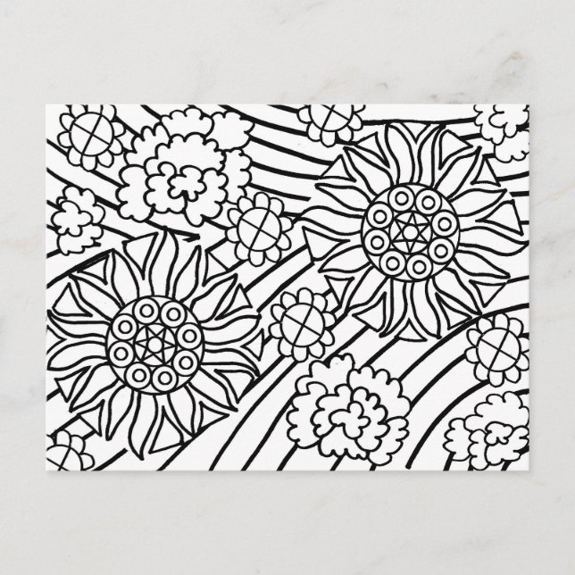 Solrosor i sommar färgar ditt kort (Framsida)