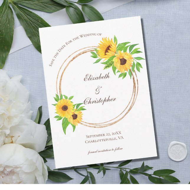 Solrosor Landskap Gul Blommig QR-kod Bröllop  Spara Datumet (Skapare uppladdad)