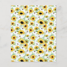 Solrosor och bin scrapbook bakgrund