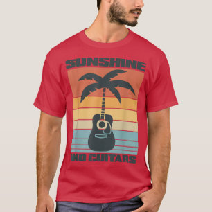 Solrosor och gitarrer (retro acoustic guitar handf t shirt