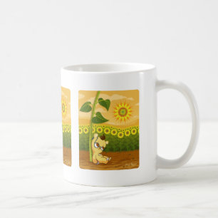 Solrosor och Kawaii björn Kaffemugg