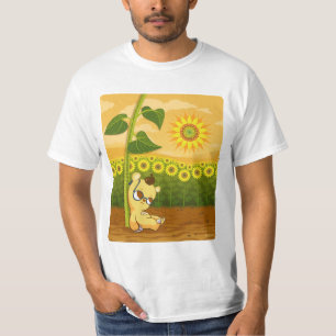 Solrosor och Kawaii björn Tee Shirt