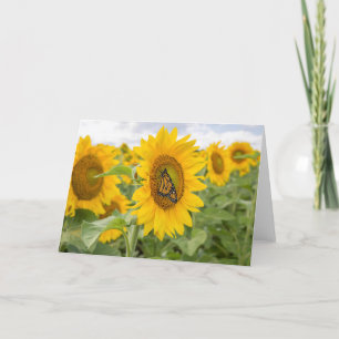 Solrosor och monark Notecard Kort