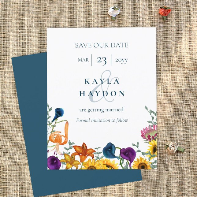 Solrosor, Orange, Plommon Lila Liljor Bröllop Inbjudningar (fall sunflowers and plum purple calla lily wedding invitation suite)