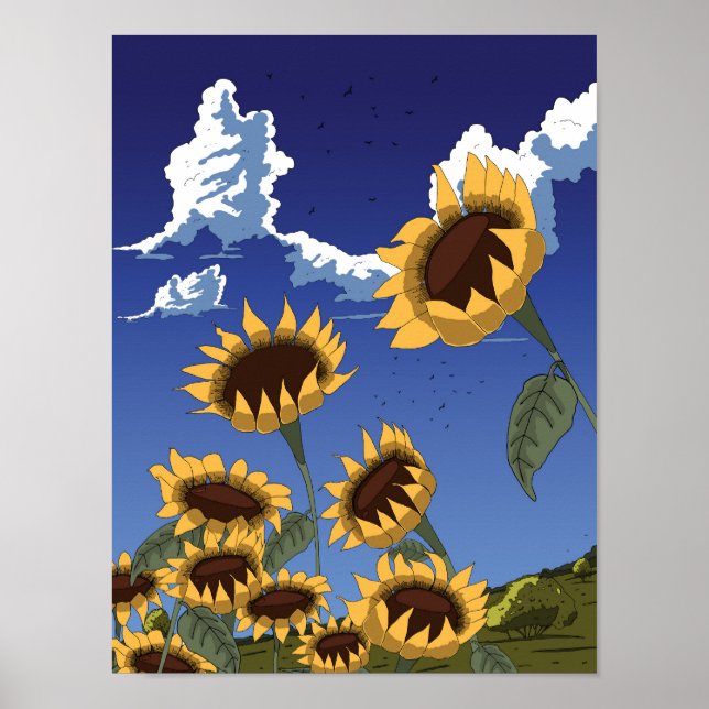 Solrosor på sommaren poster (Framsidan)