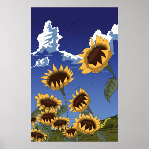Solrosor på sommaren poster
