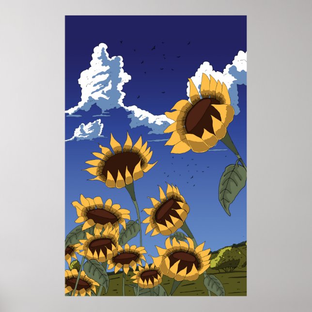 Solrosor på sommaren poster (Framsidan)