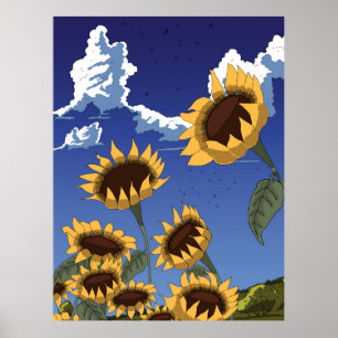 Solrosor på sommaren poster