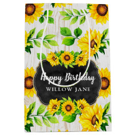 Solrosor & Rustikt Trämönster Party Anpassat Namn