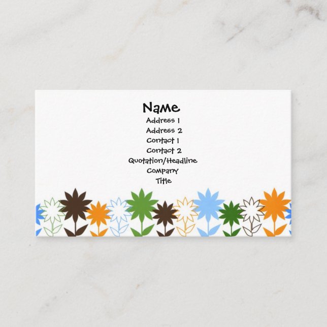 Solrosor skuggar - skräddarsy visitkort (Framsida)