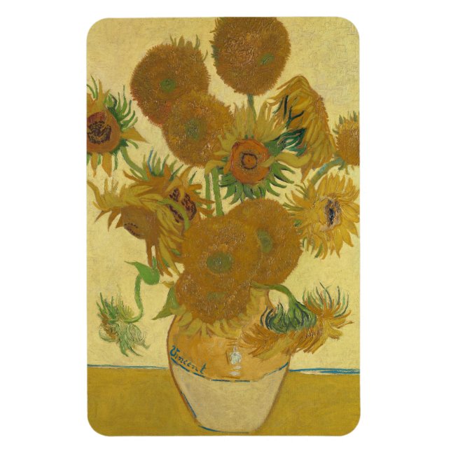 Solrosor, Stilleben Oljemålning, Van Gogh Magnet (Vertikal)