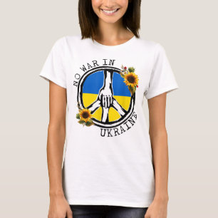 Solrosor Ukrainas Flagga No war in Ukraina T Shirt