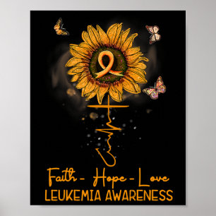 SolrosOrange Ribbon Christian Leukemia Awarene Poster
