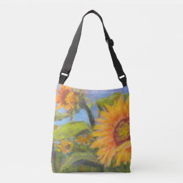 Solrosöverkant Kor-bag med svart Logotyp Axelväska