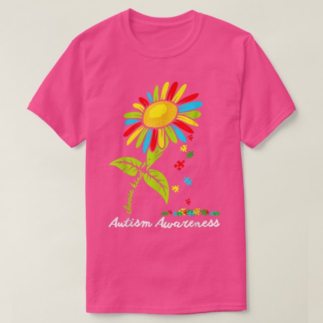 Solrospussel Biet Välj typ Autism Awarene T Shirt (Design framsida)