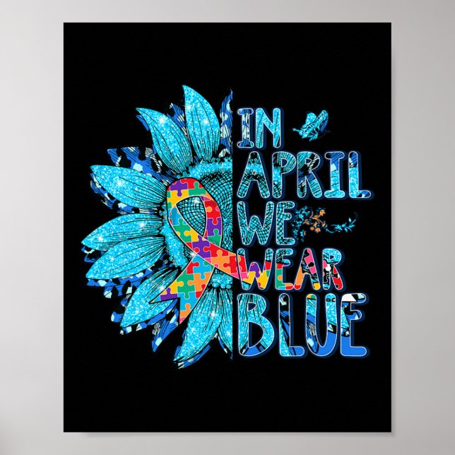 Solrospussel i april Vi Bäror blått krig Poster (Framsidan)