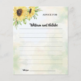 Solrosråd för Lycklig par Shower Card Flygblad