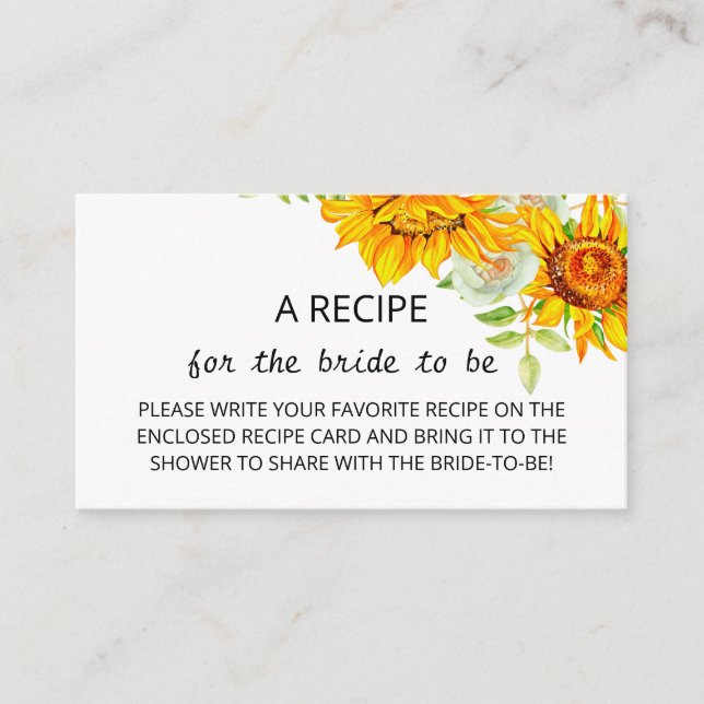 Solrosrecept för Enclosure-kortet  Tilläggskort (Framsida)