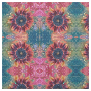 Solrosröd Orange Rosa Rustic Autumn Art Tyg