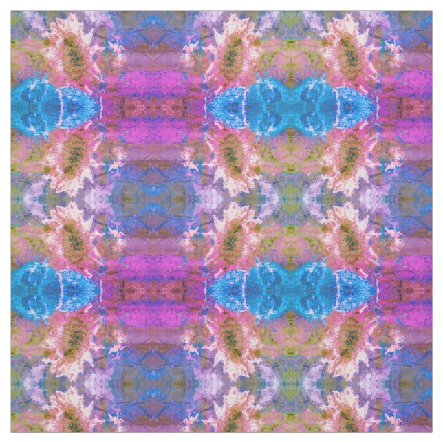 SolrosRosa Lila Blue Blommigt Girly Boho Chic Tyg (Provkarta)