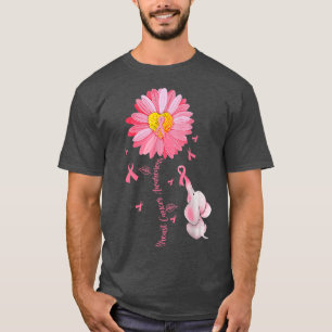 SolrosRosa Ribbon Elephant Breast Cancer Medveten T Shirt