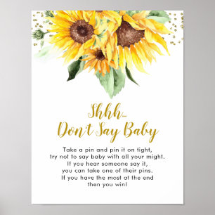 Solrossen är på väg att babyduschar Säg inte Baby Poster