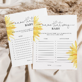 Solrossen Namn den där sång-babyduschspelet