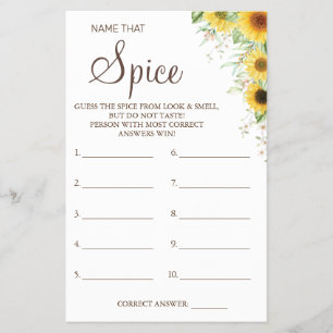 Solrossen Namn som Spice Möhippa-spelkort Flygblad