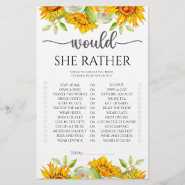 Solrossen skulle hon hellre vilja ha möhippa spel