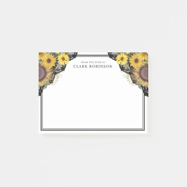 Solrossen Snöre från skrivbordet Post-it Block (Framsida)