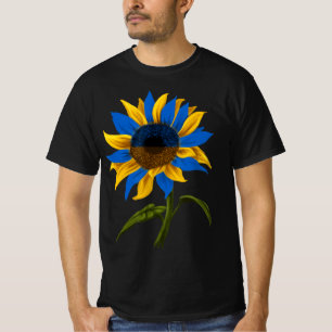 Solrossen Ukraina Ukraina Flagga Ställning med Ukr T Shirt