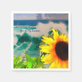 Solrossen vid Beach är min solsken Pappersservett