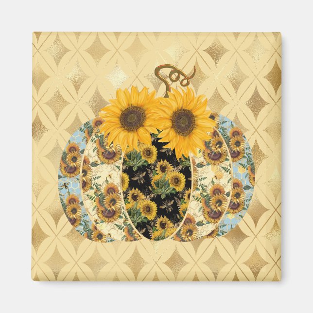 Solrossenfärgad dekorerad pumpragnet magnet (Framsidan)