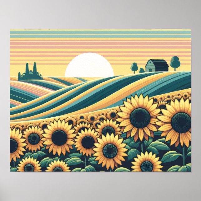 Solrosserenitet: Rustic Sunrise Poster (Framsidan)