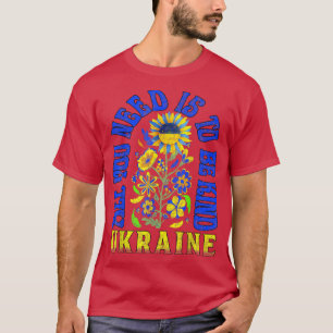 Solrosskjorta med ukrainsk Flagga T Shirt