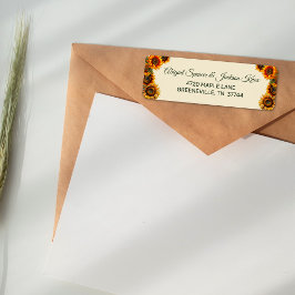 Solrosskogarna Bröllop Grönt och Guld Rustic Returadress Etikett