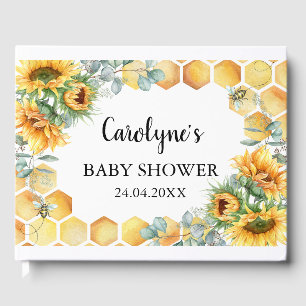 Solrosskuvret Baby Bee Baby Shower Gästböcker