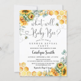 Solrosskuvret Baby Bee Baby Shower Inbjudningar