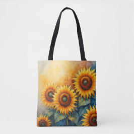 Solrossolens Blommar Tote Bag Tygkasse
