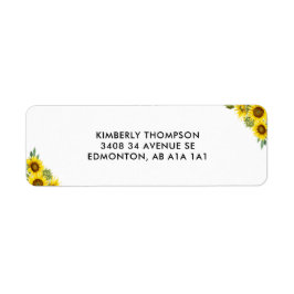 Solrossolens Blommigt Anpassningsbar Modern Studen Returadress Etikett