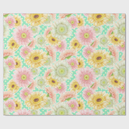 Solrossolens Blommigt Papper Presentpapper